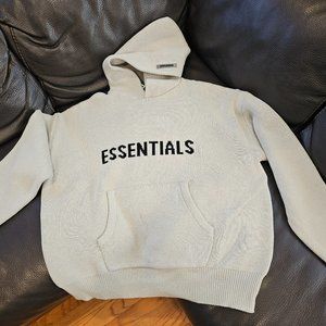 Essentials Fear Of God Knit Hoodie Size L Cream Color Brand New With Tag